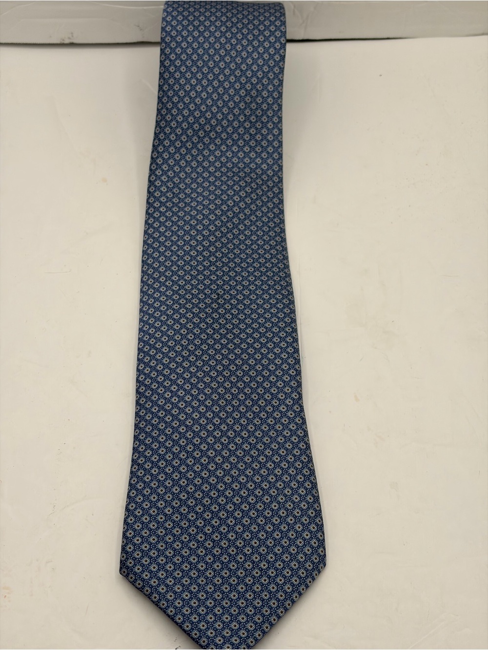 STEFANO RICCI XL Silk Tie Luxury Collection Blue Geometric 3.5X63 Necktie Italy